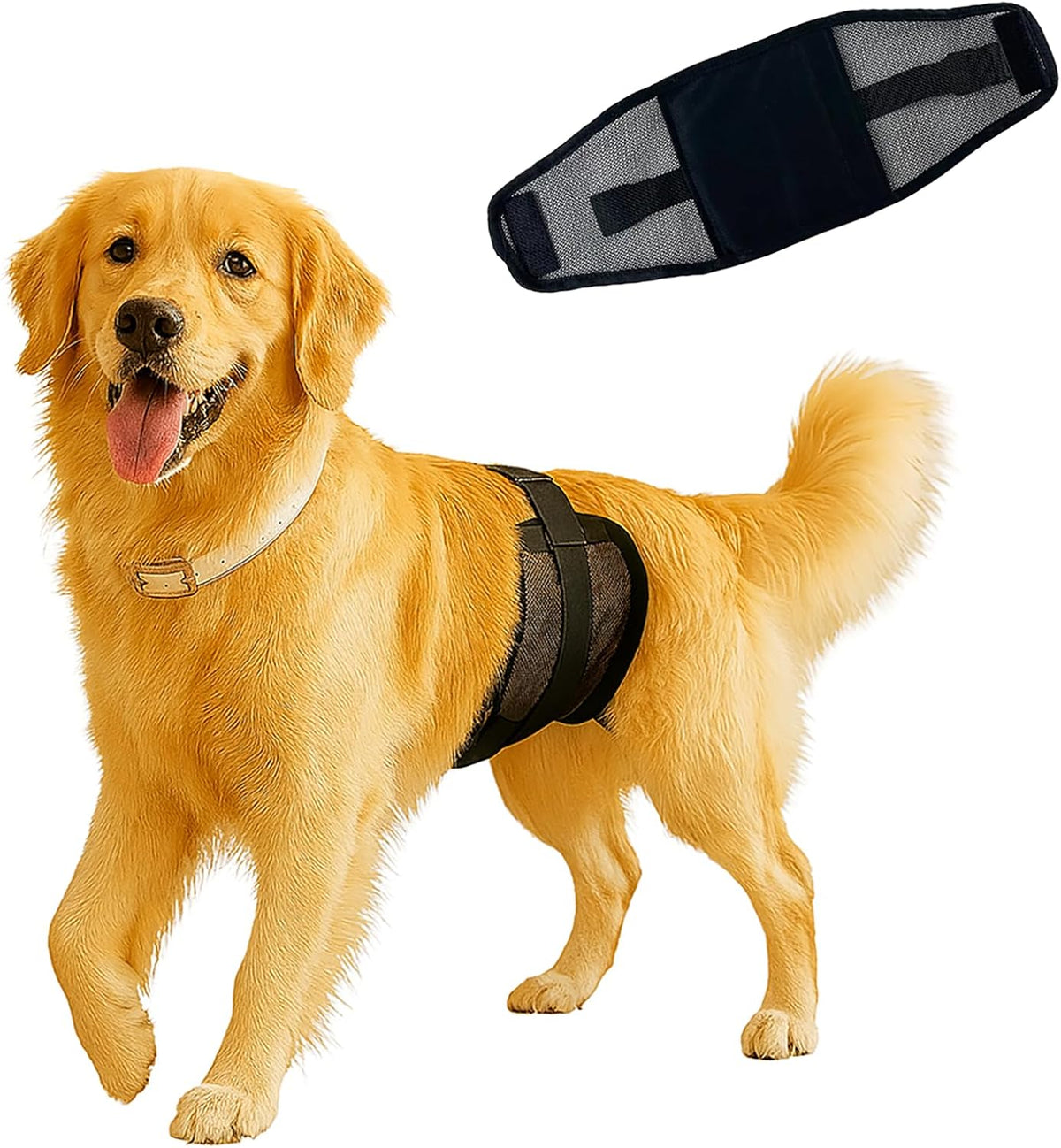 Washable Reusable Male Dog Belly Band – Black
