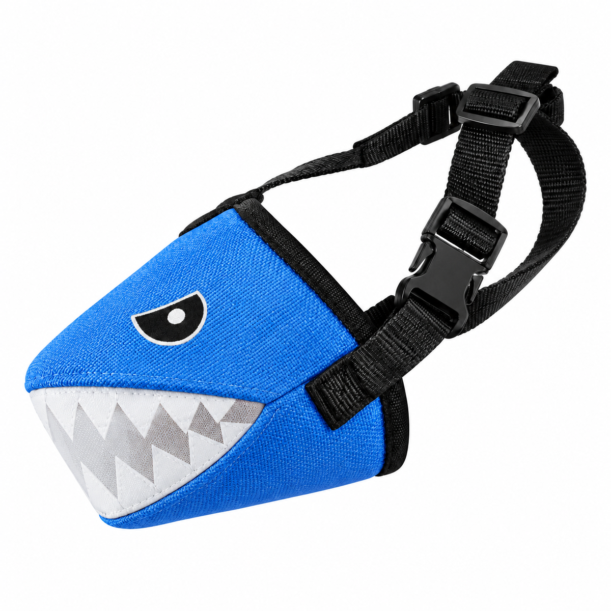 Shark Design Adjustable Soft Dog Muzzle – S–XL