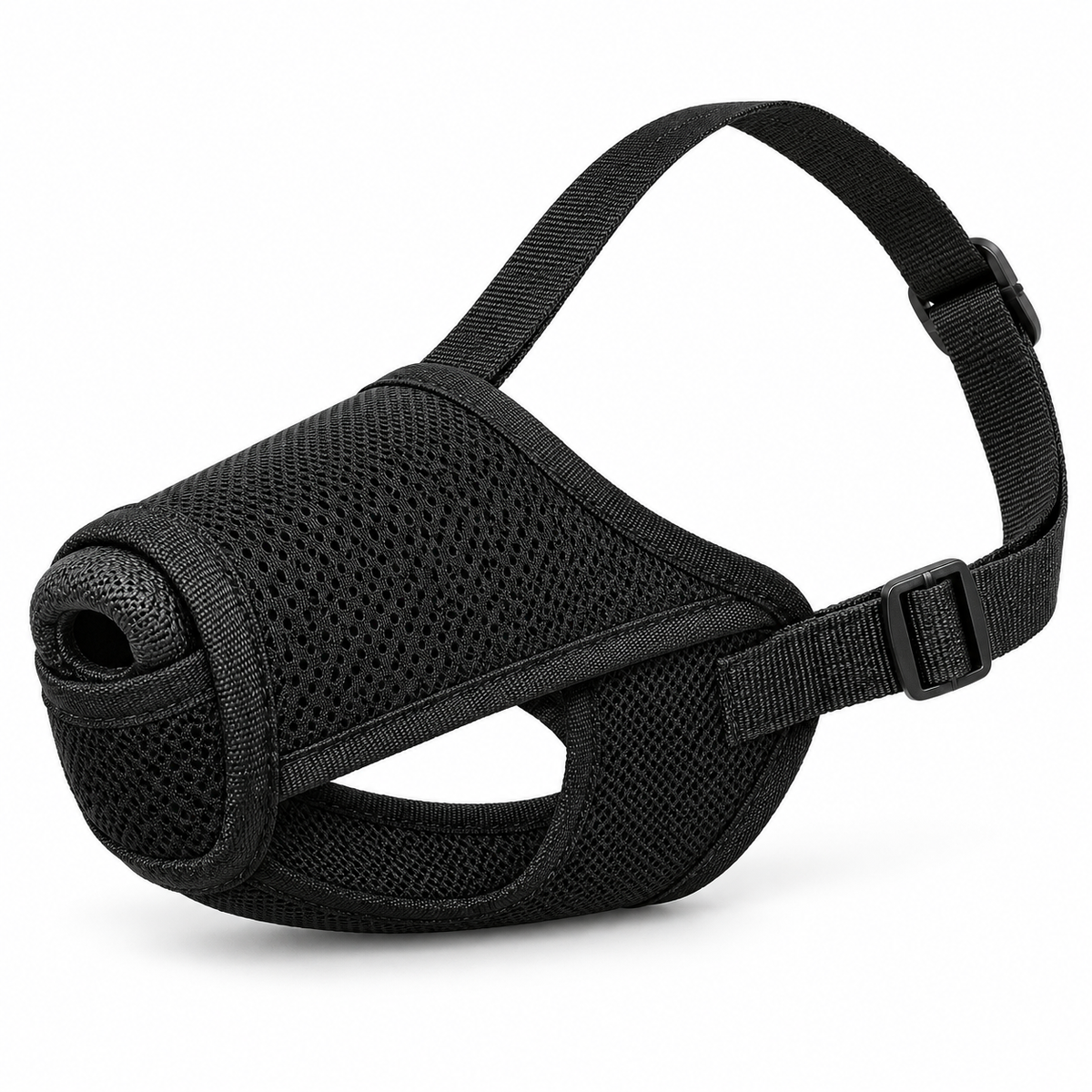 Adjustable Soft Mesh Dog Muzzle – Black, S–XL