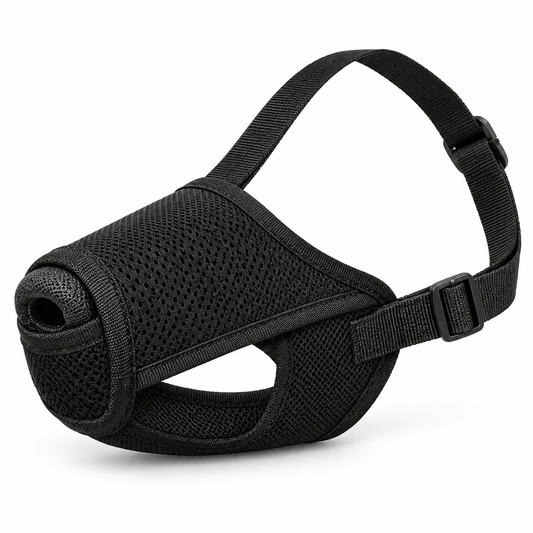Adjustable Soft Mesh Dog Muzzle – Black, S–XL