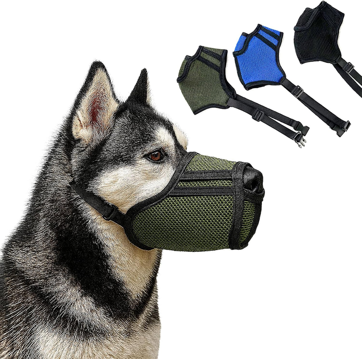 Adjustable 3D Air Mesh Dog Muzzle – S–XL